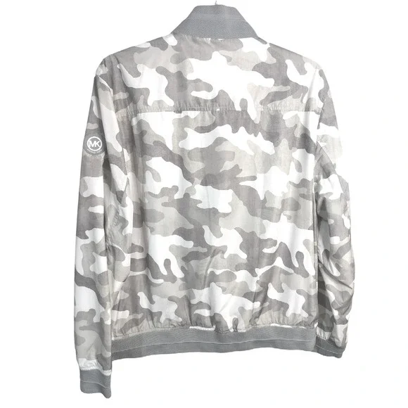 M506) Michael Kors Men's Snap Front Camo Harrington Jacket Size XXL